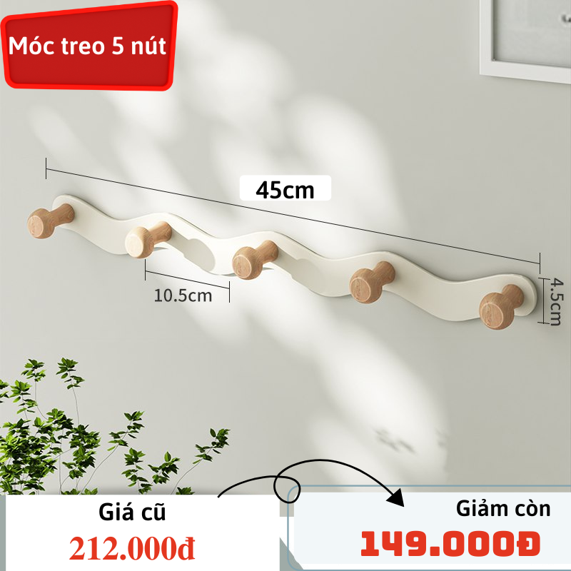 Móc treo lượn sóng Dola Home sử dụng miếng dán không khoan đục không hại tường không hại cửa mở rộng không gian treo đồ