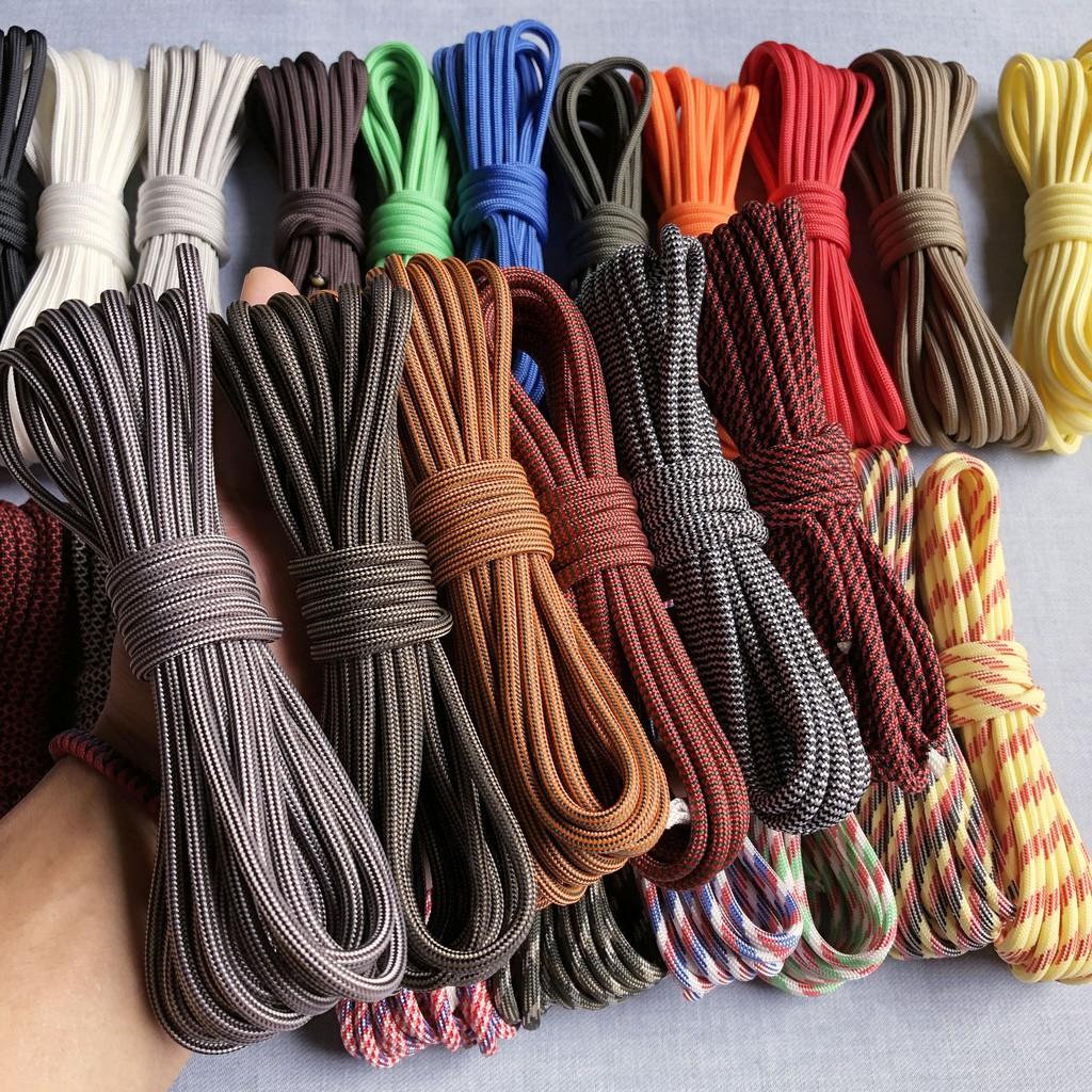 Dây Dù Paracord 550lbs Đường Kính 4mm Rất Tròn, Dùng Dã Ngoại Cắm Trại (10m màu 21-31)