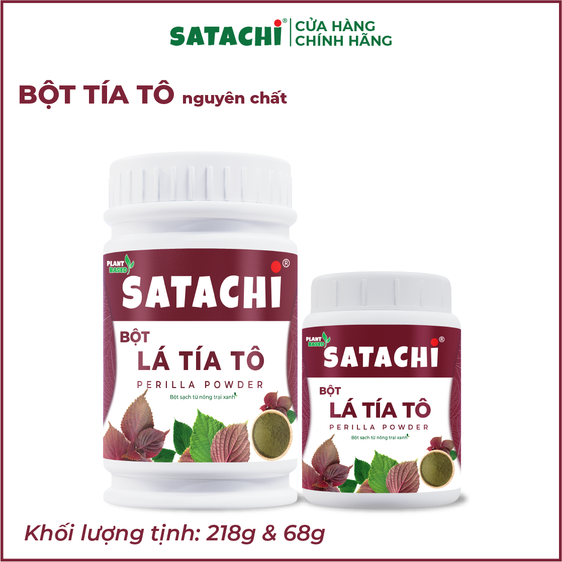 Bột Tía Tô SATACHI nguyên chất. Hỗ trợ điều trị bệnh gout, rối loạn mỡ máu, giải cảm, đẹp da. Hộp 218g