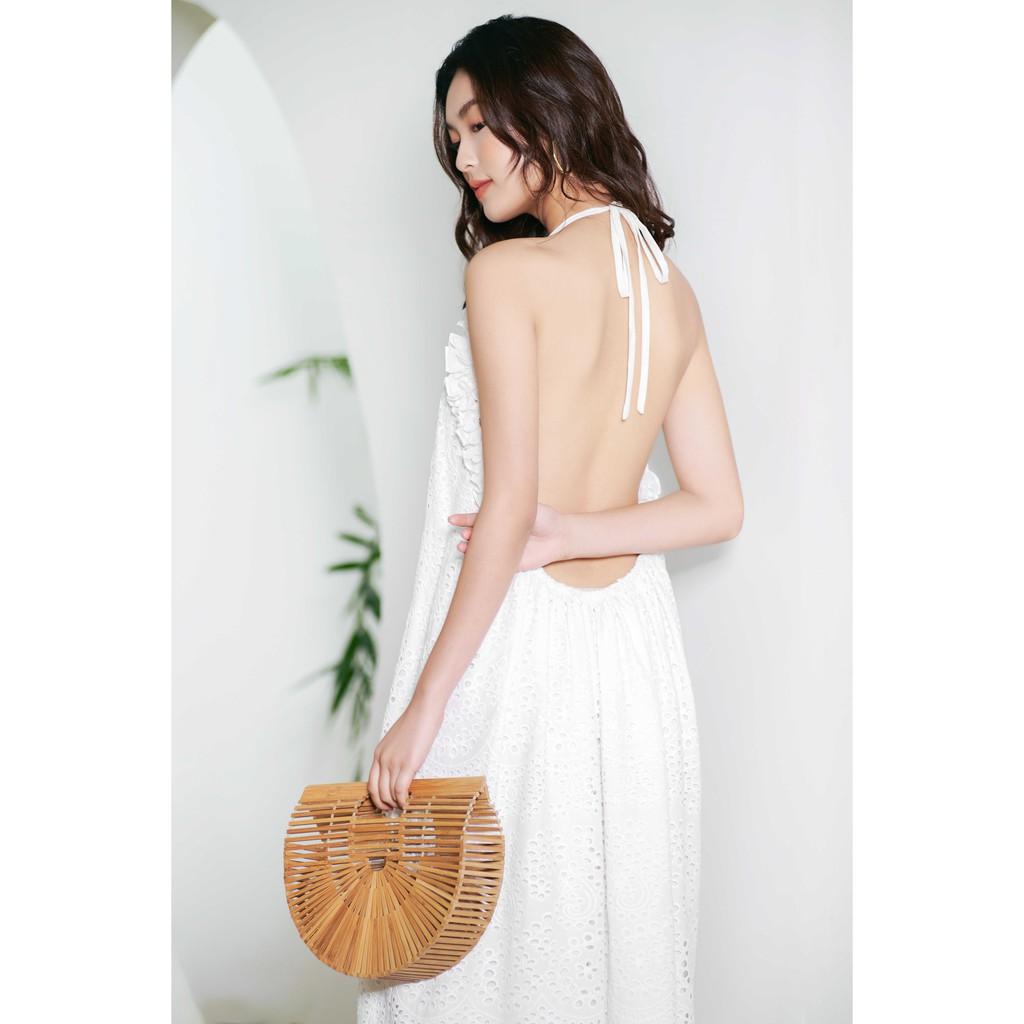 LIIN - Đầm yếm maxi chất thô 2 lớp