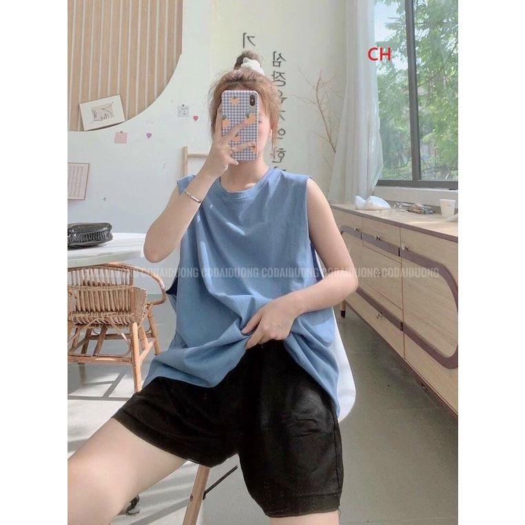 Sét áo tanktop và quần sooc dáng thụng thoải mái