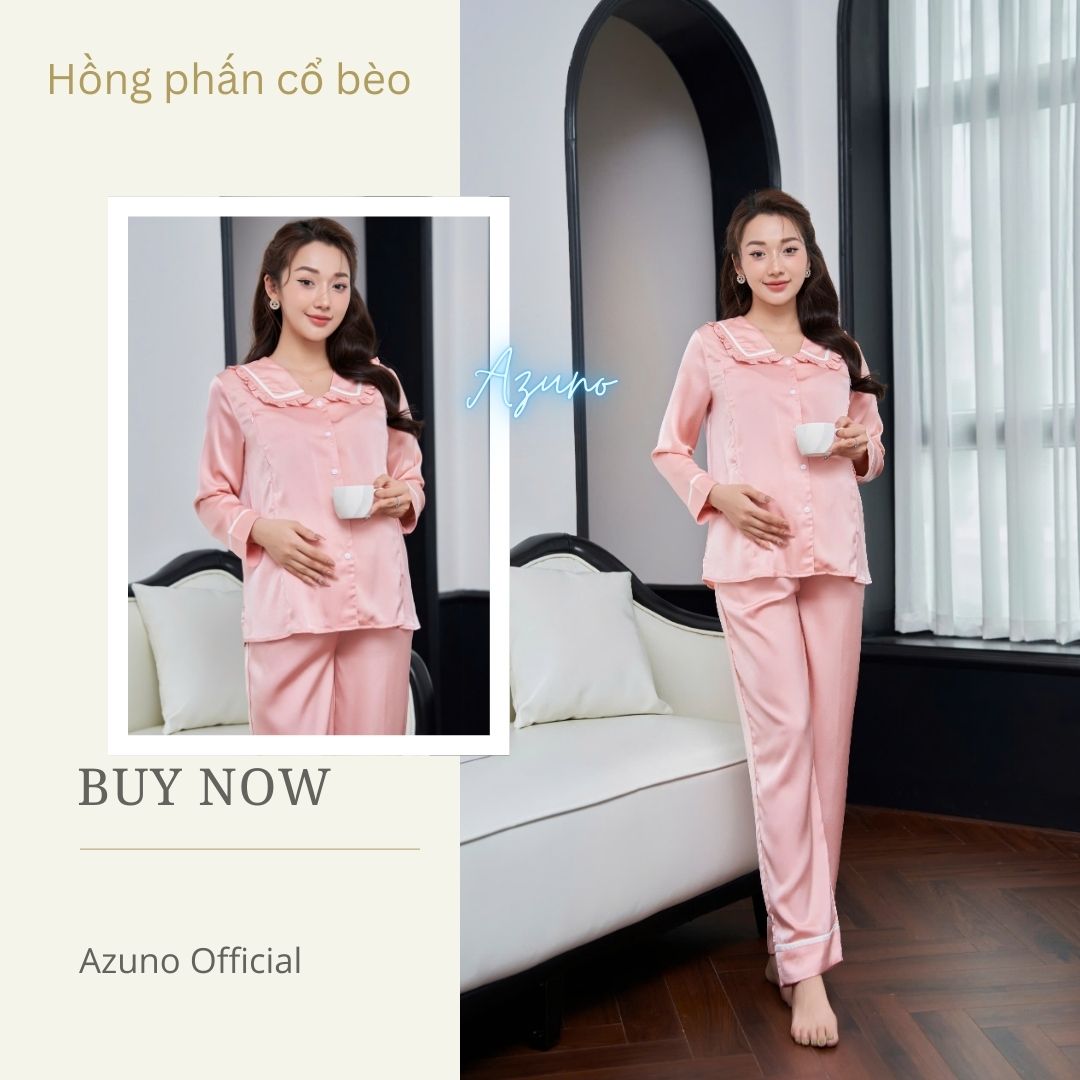 Bộ Đồ Bầu Và Sau Sinh Chất Liệu Lụa Ngọc Trai B277 Mặc Hè Cực Mát