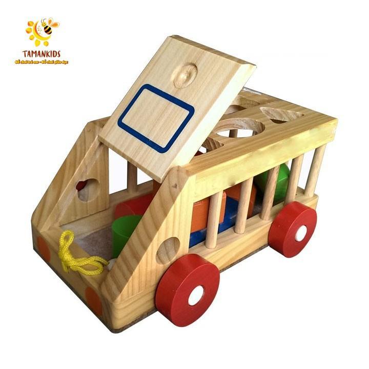 Đồ Chơi Xe Cũi Thả Hình Bằng Gỗ Giúp Bé Phát Triển Trí Não