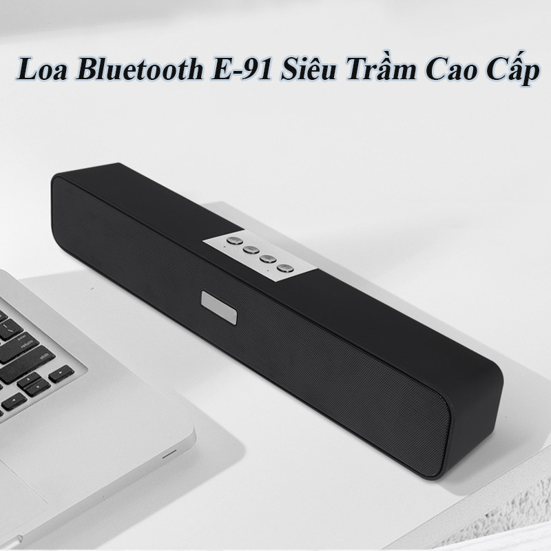 Loa Thanh Soundbar 2.2 Bluetooth Music-F E91 10W, Pin Dung Lượng Lớn, Âm Thanh Sống Động, Hỗ Trợ Thẻ Nhớ,USB, Jack 3.5