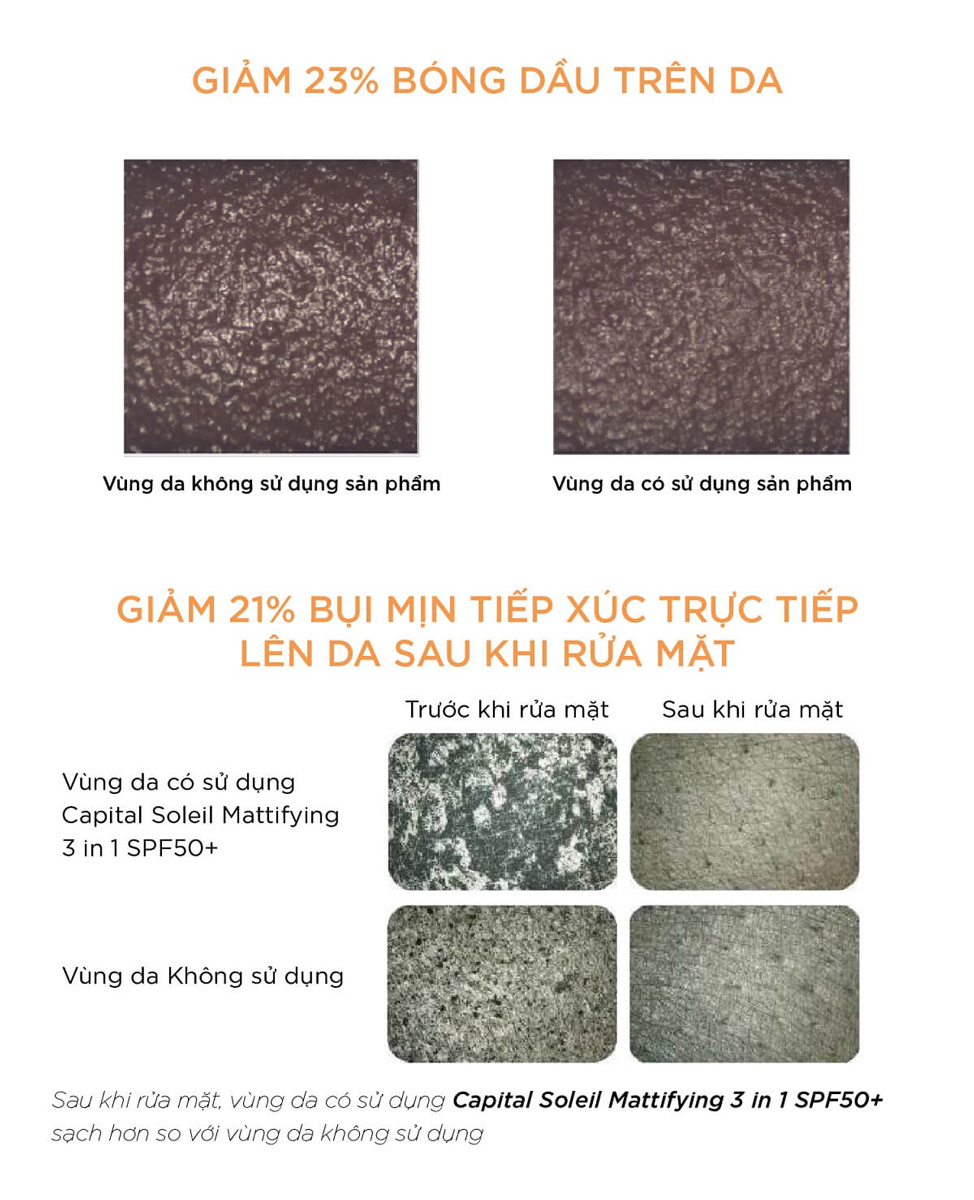 Kem Chống Nắng Chống Ô Nhiễm Và Bụi Mịn Hằng Ngày SPF 50+, Chống Tia UVA + UVB Capital Soleil Mattifying 3 In 1