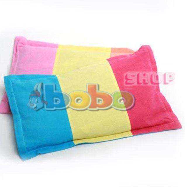 Gối Nằm Cotton Gòn Cho Bé 3 Sọc Màu 20x33cm - Màu Ngẫu Nhiên