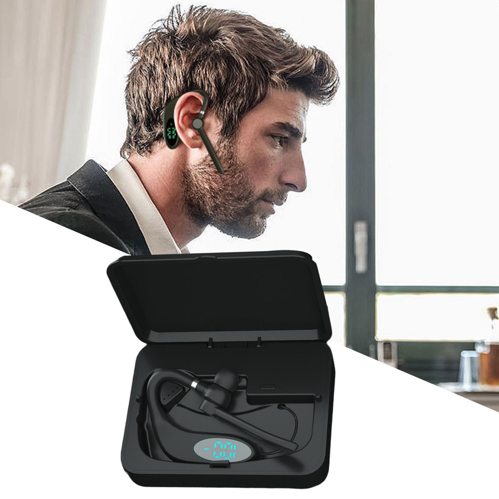 Bluetooth Earpiece Noise Cancelling Hands Free Lightweight Headset for Business Workout