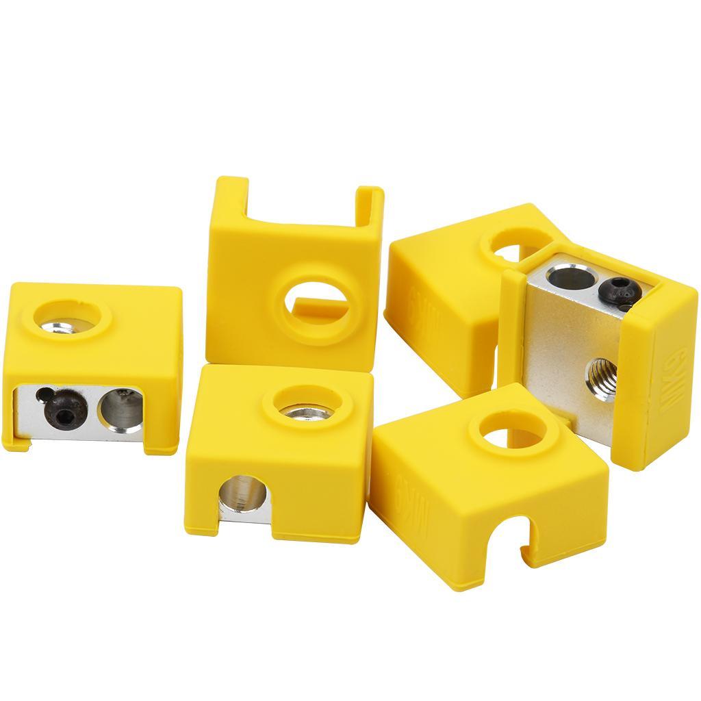 1 Piece  Aluminum Block Silicone Protective Cover for 3D Printer Yellow