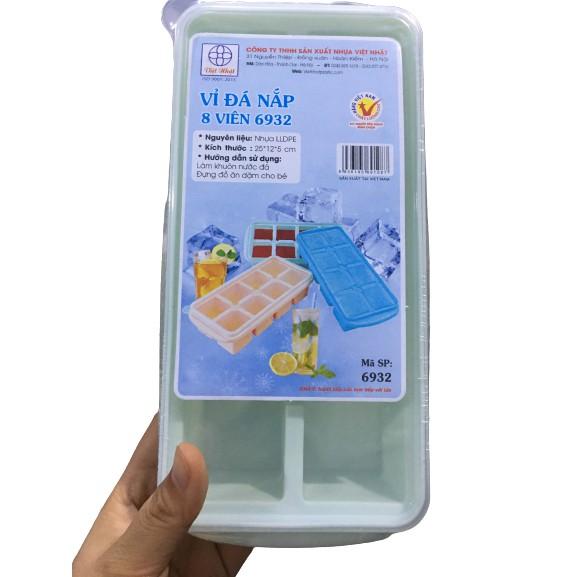 Khay Đá Dẻo 8 Viên Việt Nhật Có Nắp No.6932