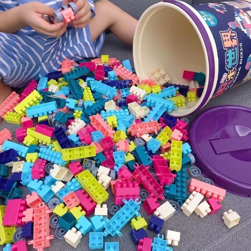 Bộ Đồ Chơi Xếp Hình 198 Chi Tiết Cho Bé Kèm Xô Đựng