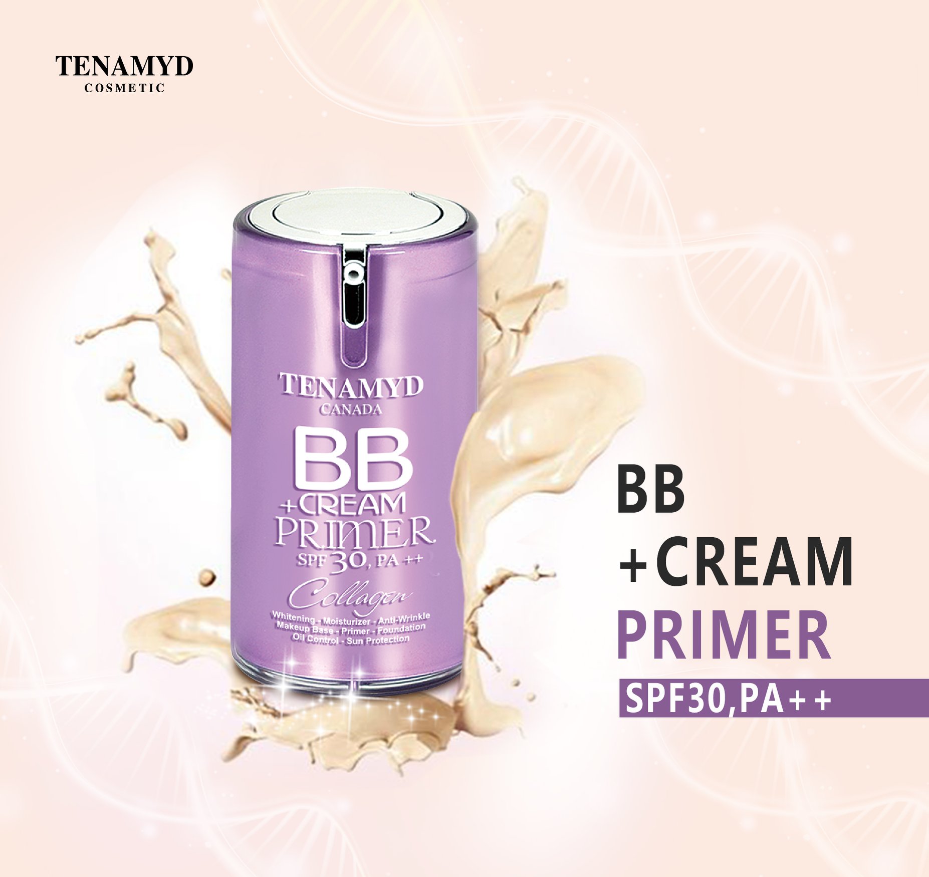 Kem nền trang điểm chống nắng TENAMYD Primer BB Cream SPF30/PA++ 40g