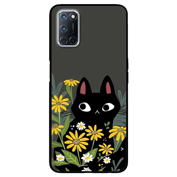 Ốp lưng dành cho Oppo A52 - Oppo A72 - Oppo A92 - Mèo Đen Hoa Vàng