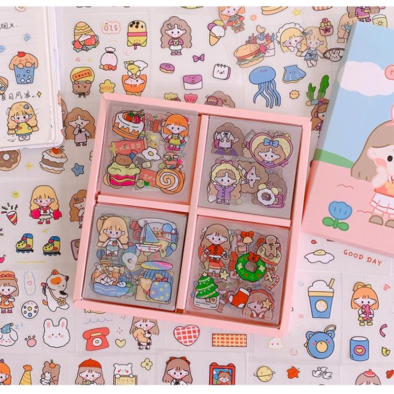 Sticker cute họa tiết hoạt hình trang trí dán tập vở, bình nước, bút nước - Giấy Vở Con Rồng