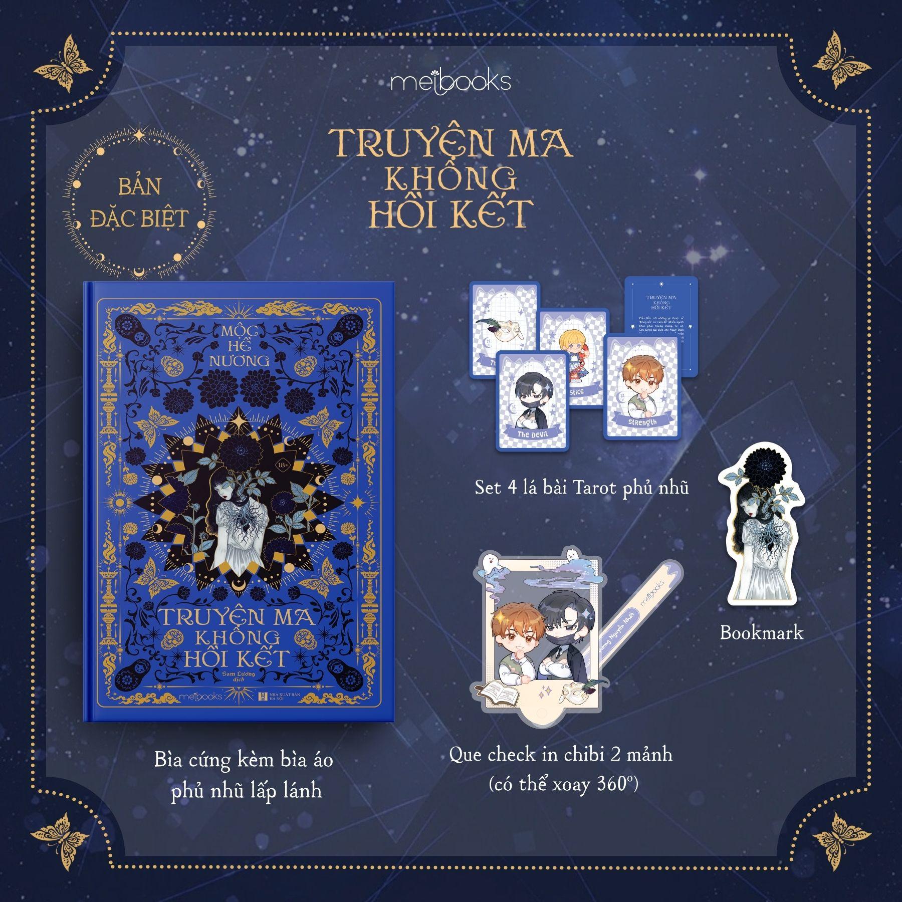 Sách - Truyện Ma Không Hồi Kết (Tái Bản 2025) - Bản Đặc Biệt - Bìa Cứng - Tặng Kèm Bookmark Cán Màng Lụa Ánh Ngọc Trai + Set 4 Lá Bài Tarot + Que Check-In Chibi
