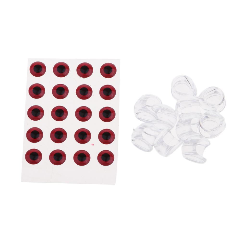 20pcs 3D Fly Tying Jigs Crafts Doll Eyes 10pcs Fishing Head 4mm