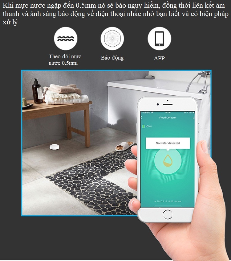 Báo động tràn nước qua wifi thông minh YFD21 ( Giúp nhà cửa sạch sẽ, an toàn , không bị hư hỏng đồ vật )