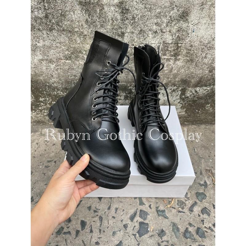 Giày Boots chiến binh khoá kéo cool ngầu độc lạ mới ( dây kéo phía sau ) A11