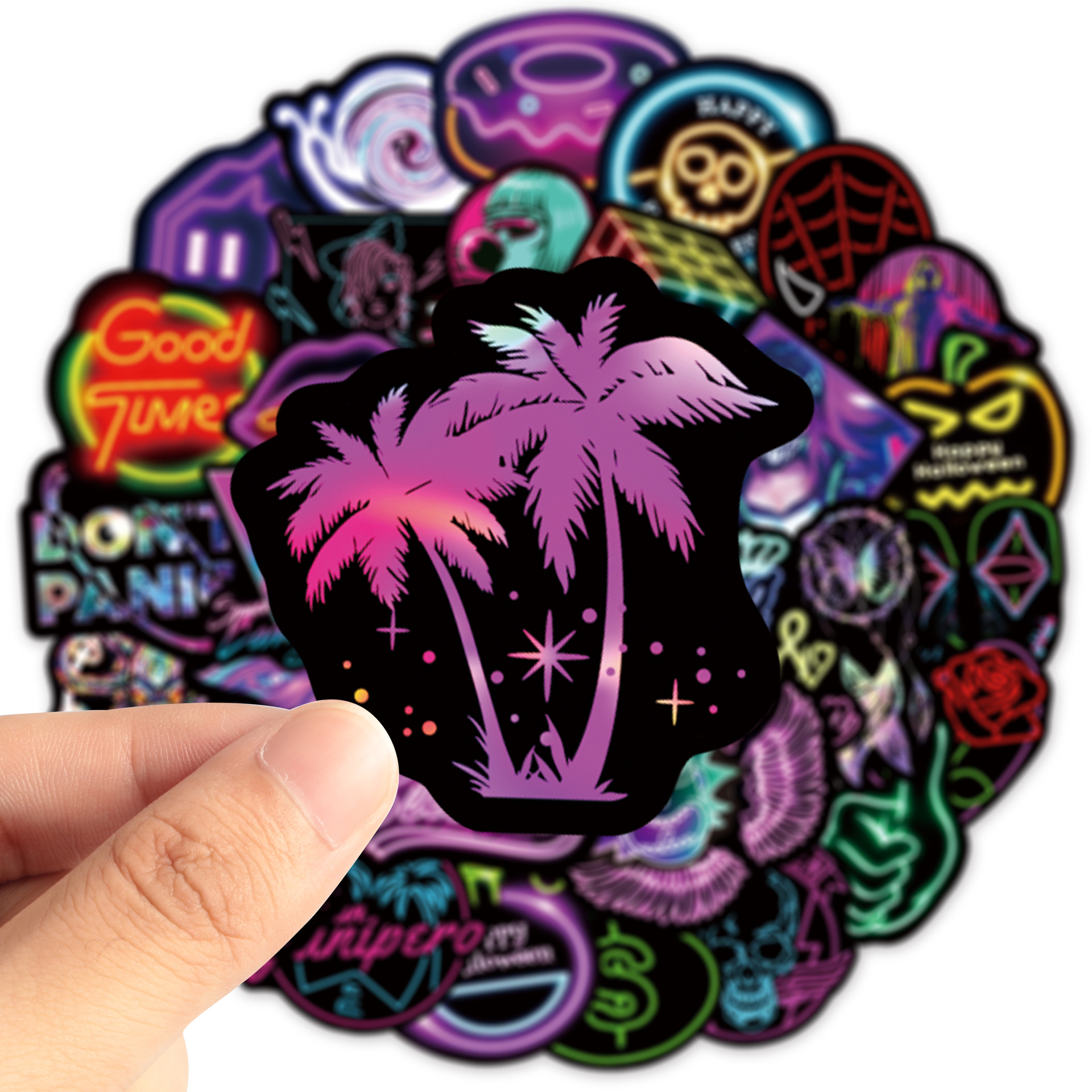 50 hình dán Sticker Neon không thấm nước dán laptop, nón bảo hiểm, xe, điện thoại, vali.. hình rời không lặp lại