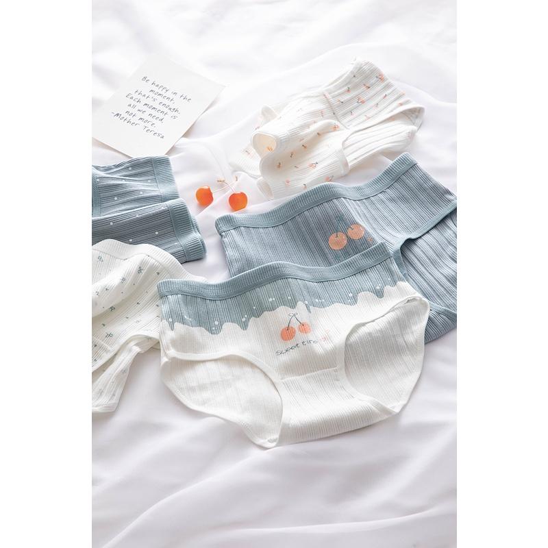 Quần Lót Nữ Cotton Kháng Khuẩn Cherry Ngang Eo . Hàng Loại Đẹp.