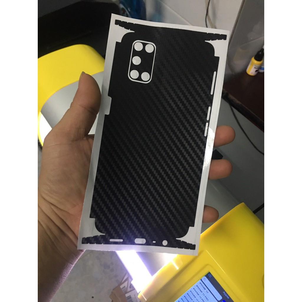 Dán Skin carbon 3D full viền dành cho OPPO A93 / A92 / A53 / A52 / A15 / A15s / A12 Chống trầy xước, chống bám vân tay