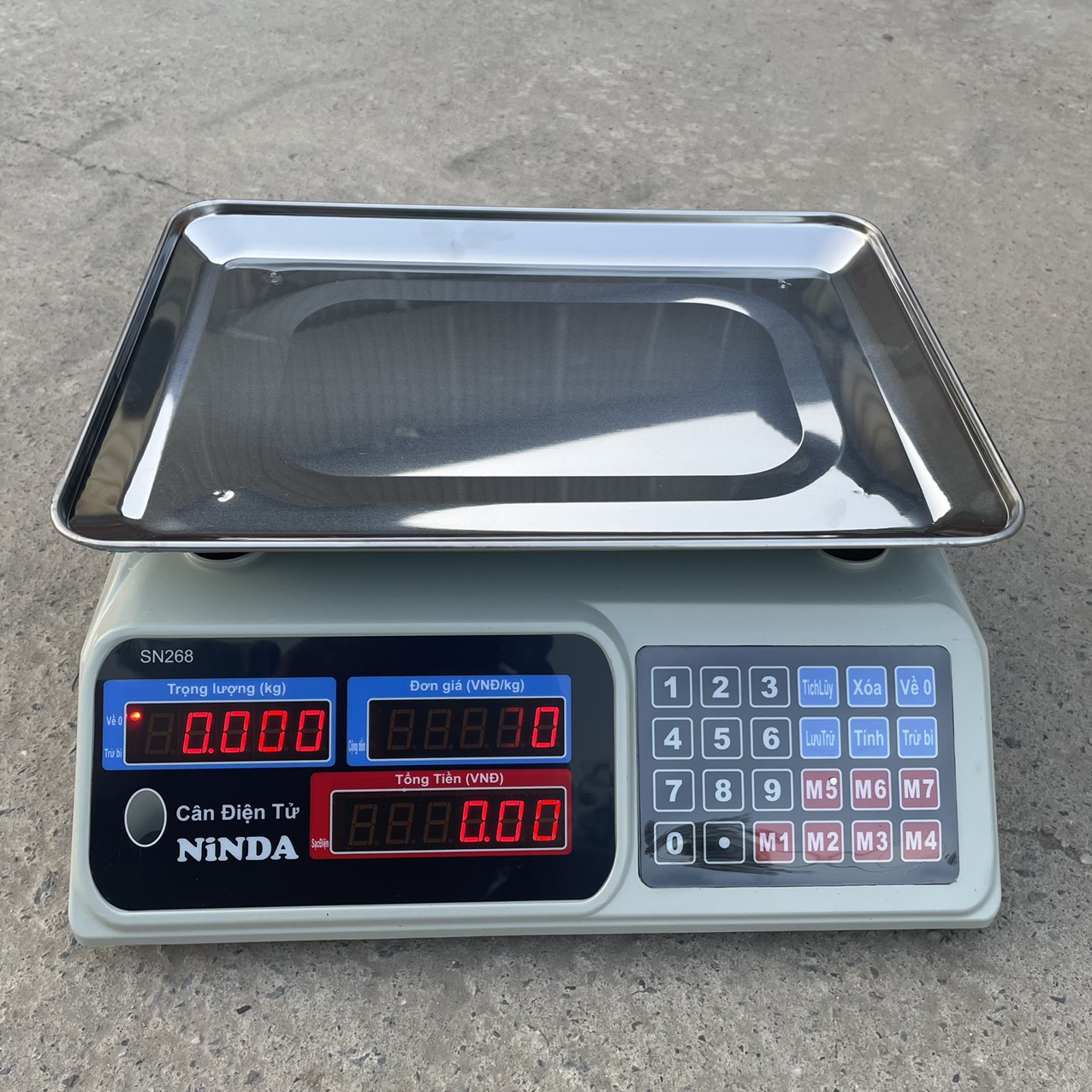 Cân điện tử 30kg Ninda, cân tính giá hoa quả thực phẩm sử dụng cho chuỗi siêu thị, cửa hàng trái cây, rau quả, thủy hải sản