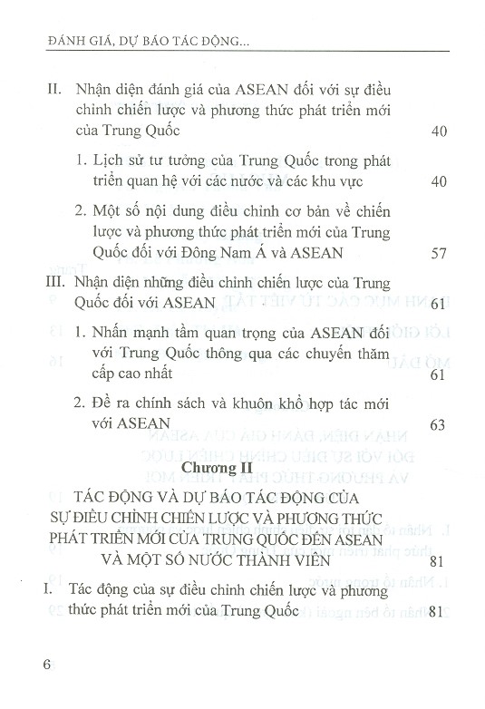 Đánh Giá, Dự Báo Tác Động Của Điều Chỉnh Chiến Lược Và Phương Thức Phát Triển Mới Của Trung Quốc Đến Asean Và Gợi Mở Chính Sách Cho Việt Nam (Sách Chuyên Khảo)