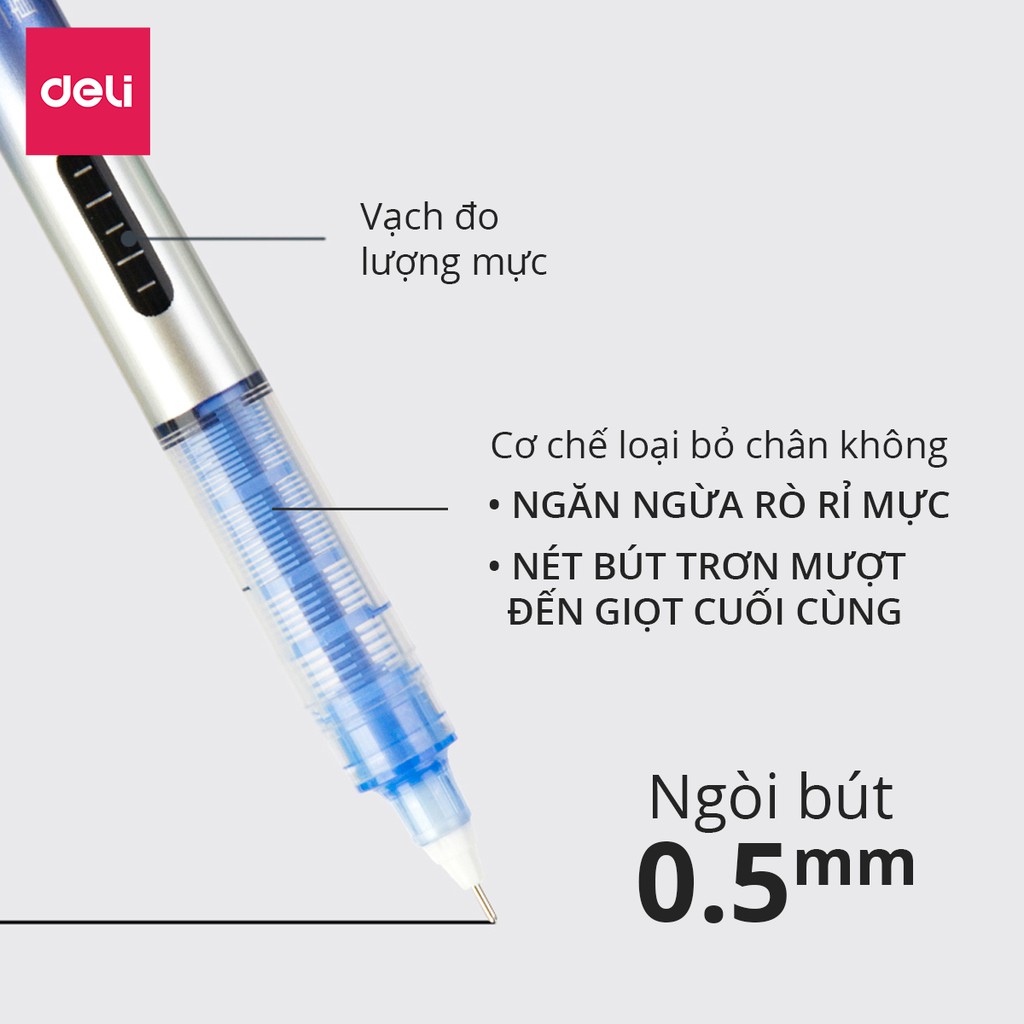 Bút gel nhiều màu Deli - 0.5mm - Mực trơn đều - 8 màu 8 chiếc/Hộp - 1 hộp - S855