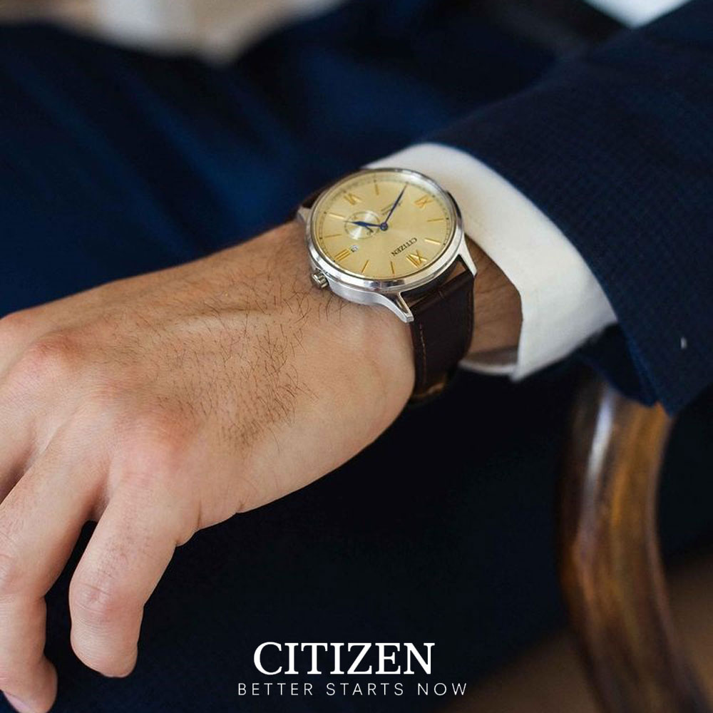 Đồng Hồ Nam Citizen Dây Da NJ0090-13P - Mặt Vàng (Sapphire)