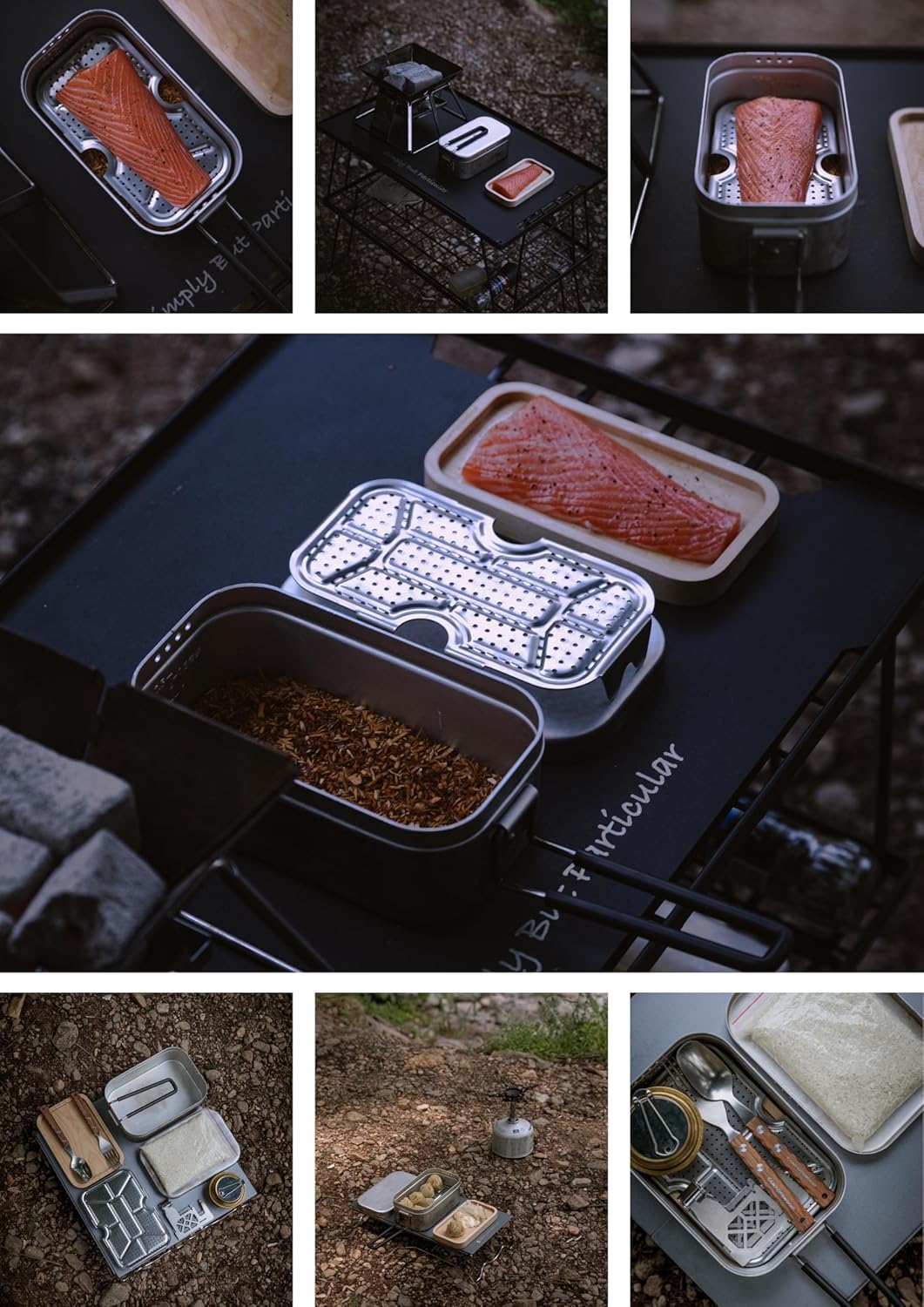 Vỉ hấp đáy hộp cơm trưa đa năng Lunch Box Campingmoon 1609-W / 2013-W