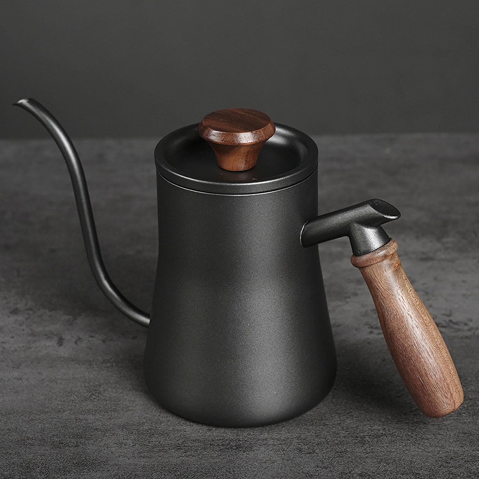 550ml Drip Kettle Wooden Handle Pour Over Coffee Pot Tea Kettle
