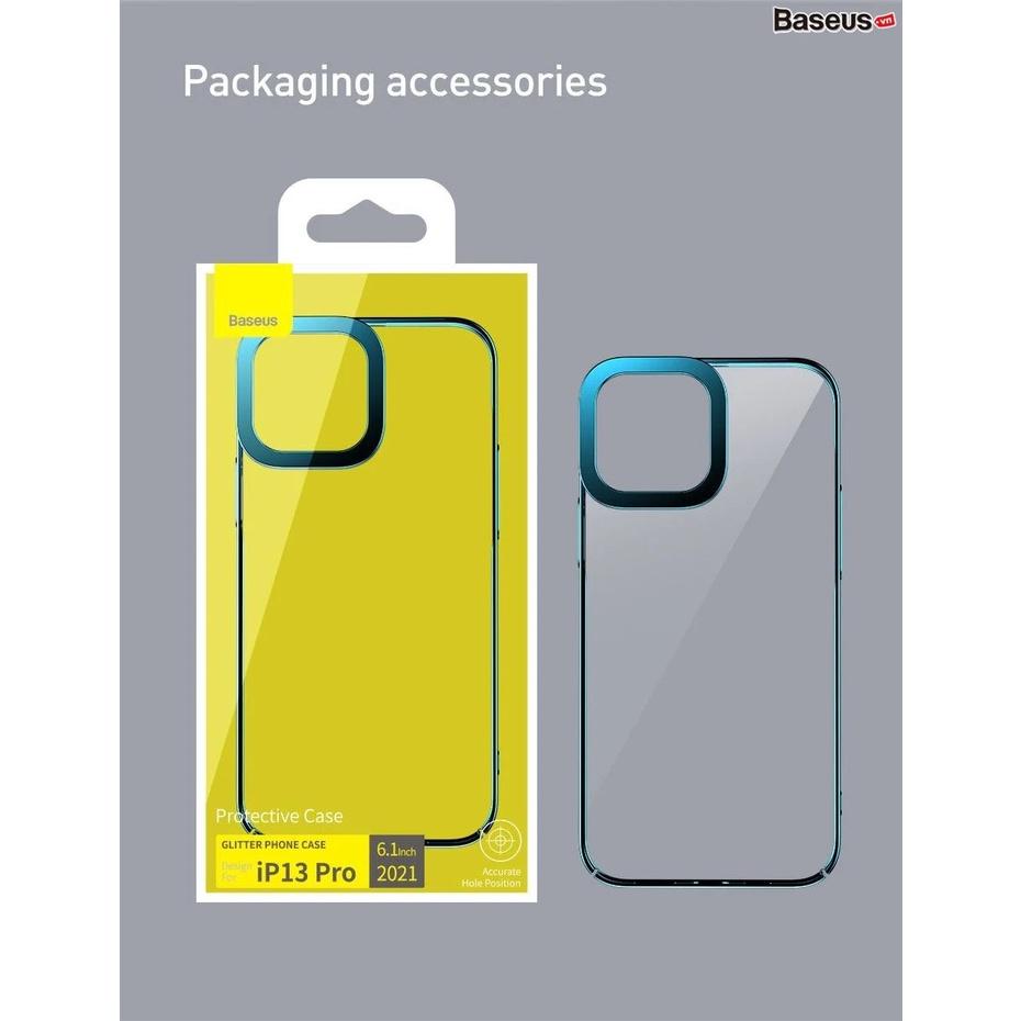 Ốp lưng nhựa cứng trong suốt Baseus Glitter Case dùng cho iPhone 13 - Hàng chính hãng