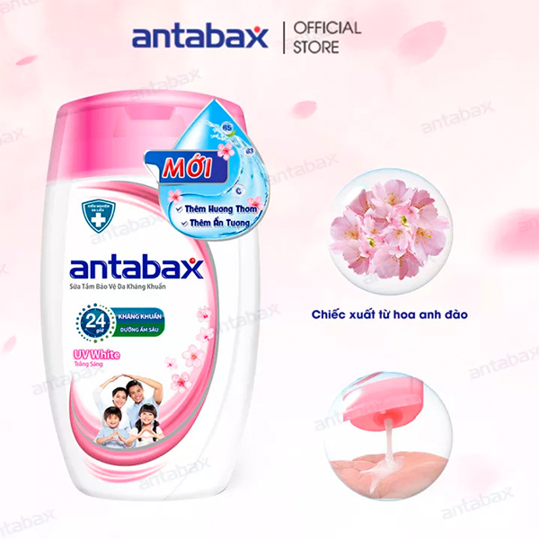 Sữa tắm Bảo vệ da kháng khuẩn Antabax Trắng sáng 220ml