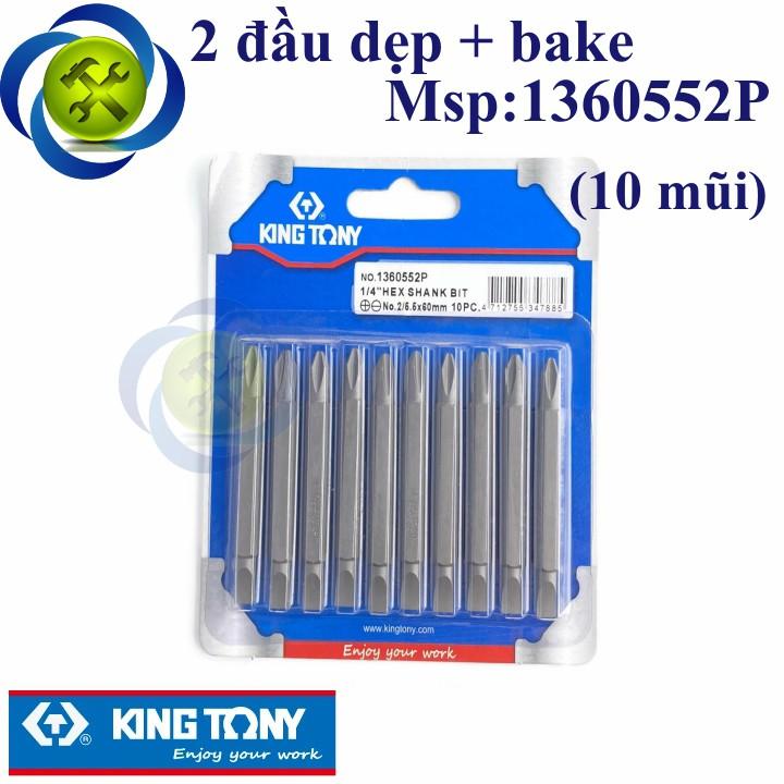 Mũi vít hai đầu dẹp + bake Kingtony 1360552P dài 60mm