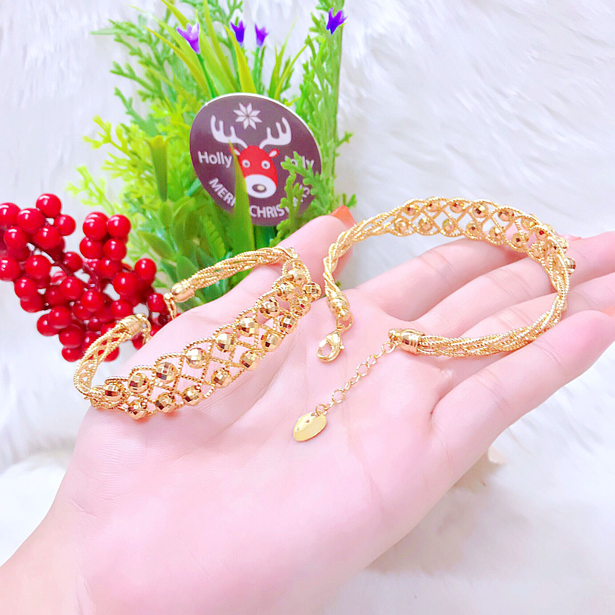 Vòng Tay Nữ Thời Trang Mạ Vàng Mẫu Xích UH.20.11 - Tặng Kèm Hộp Trang Sức