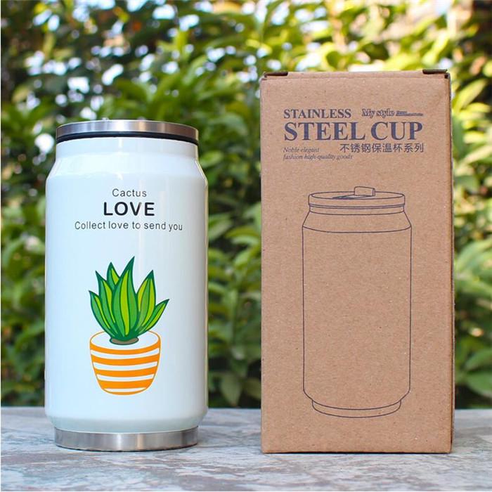 Dễ Thương Vật Có Hoa Văn Ống Hút Giữ Nhiệt Cốc Chân Không Bình Giữ Nhiệt Bình Sữa Cho Trẻ Em Lon Cốc Thermocup 300Ml