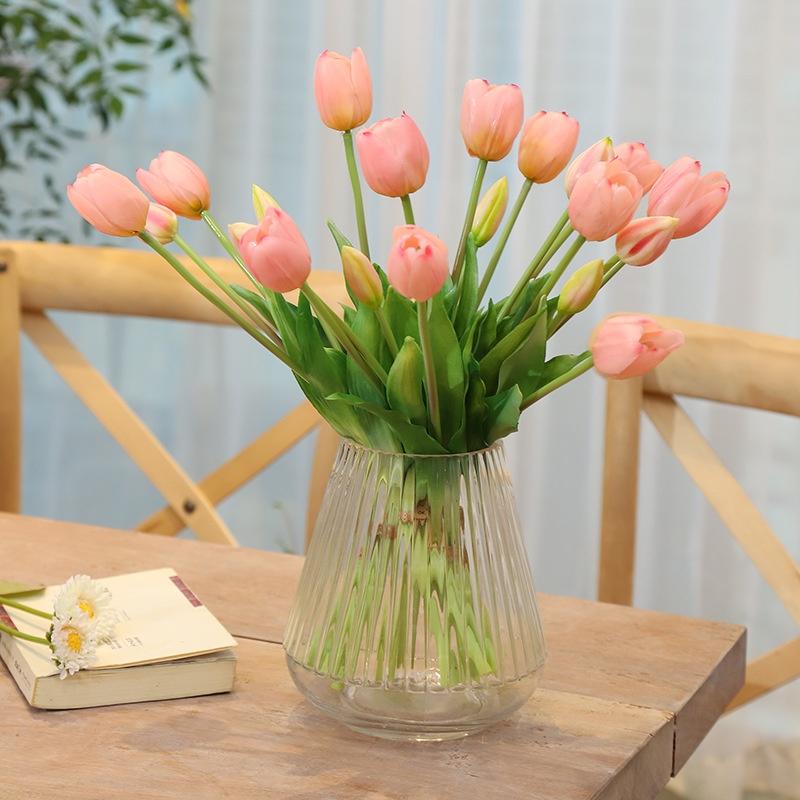 Hoa giả trang trí, Hoa tulip nhiều màu cao cấp giống thật 99% decor phụ kiện chụp ảnh