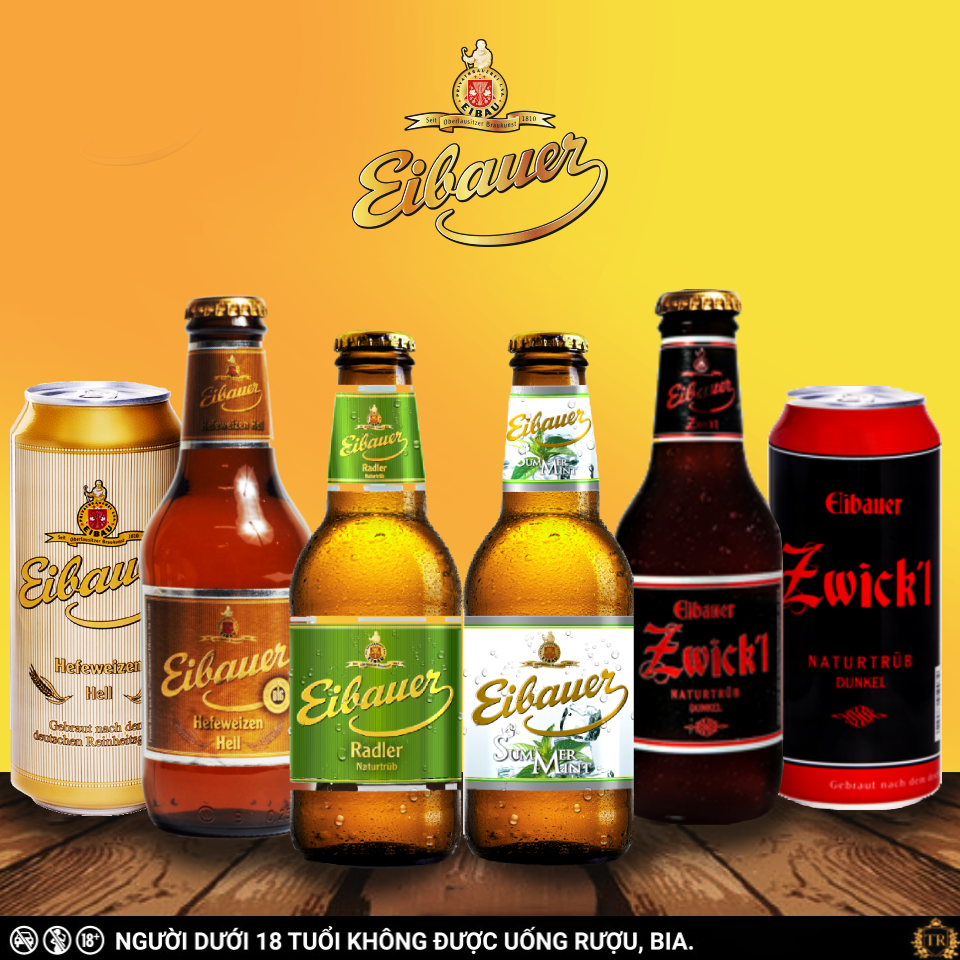 [BIA ĐỨC_SINCE 1810] Thùng 20 Chai Bia Trái Cây EIBAUER RADLER NATURTRUB  2.5 Độ 250ml/Chai - Hương Vị Trái Cây Ôn Đới - Bia Tươi Men Sống Thượng Hạng