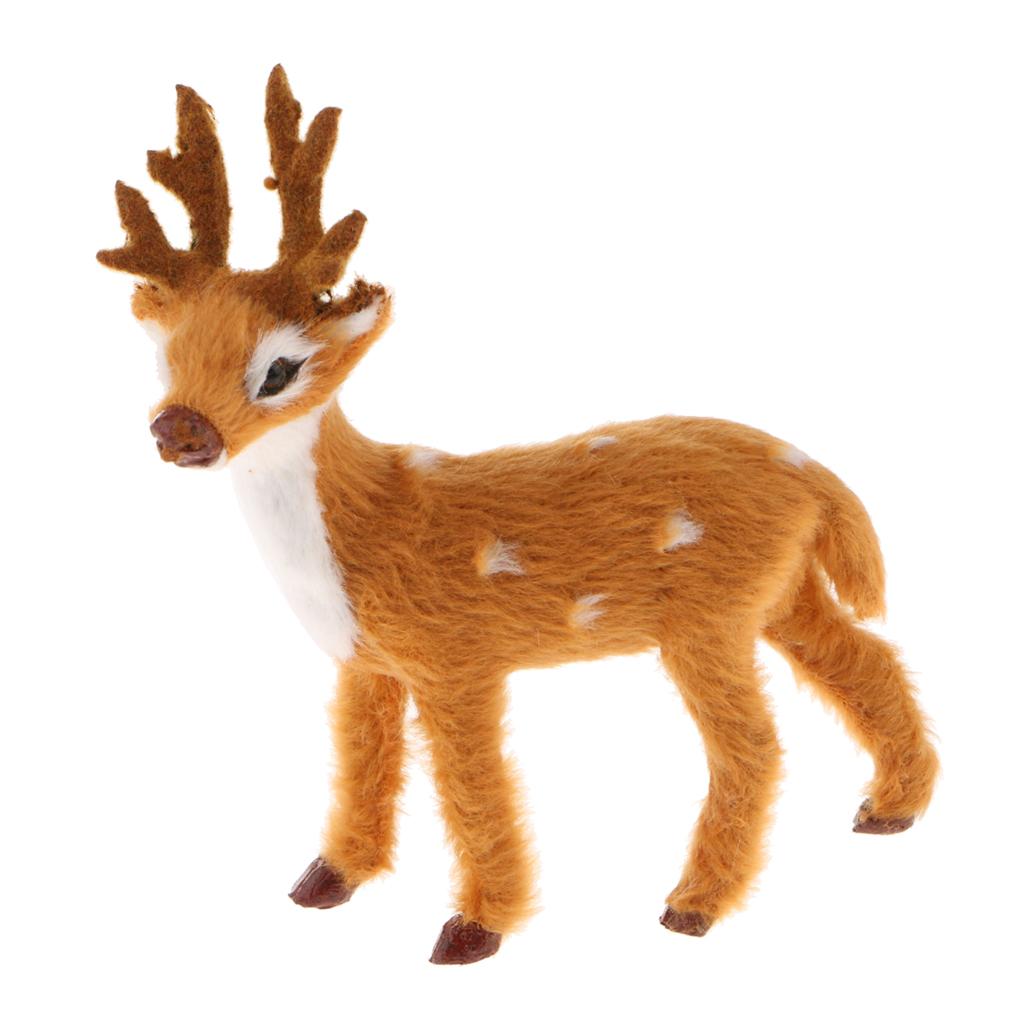 2 Miếng Thu Nhỏ Thực Tế Hươu Hình Tượng Mô Hình Nhà Quà Tặng Trang Trí Vật Trang Trí