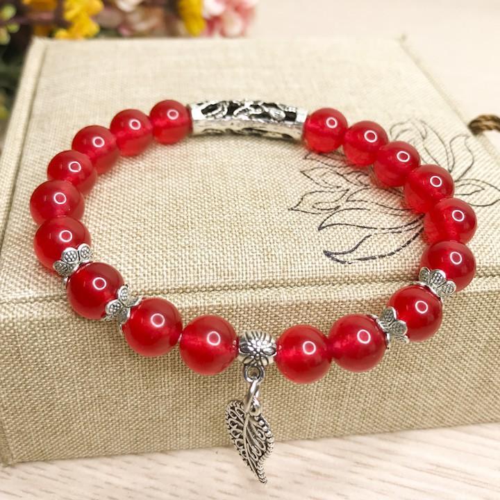 - Vòng phong thủy - Vòng tay nữ mã não Đỏ 8 li V316-08- Vòng phong thủy hợp mệnh Thổ