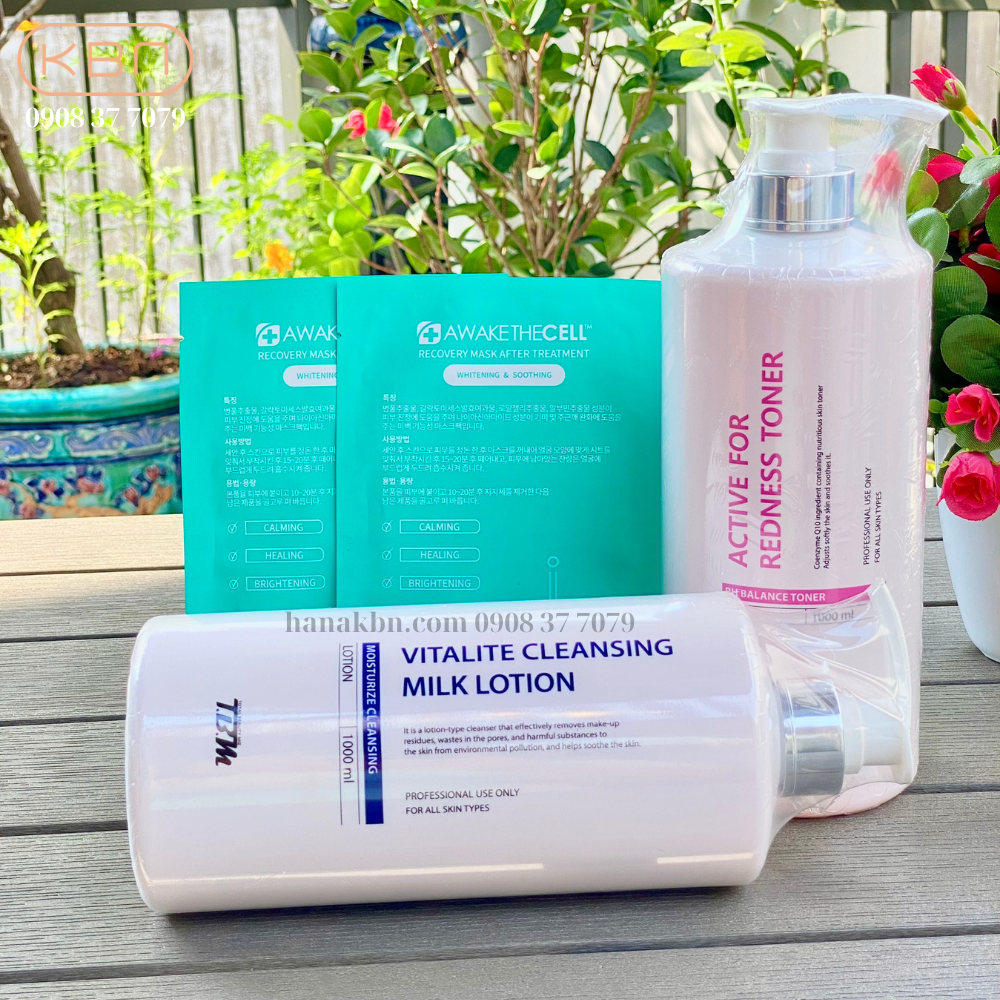 Combo Rửa Mặt Sạch Da Sữa Rửa Mặt TBM 1000ml + Toner TBM 1000ml Tặng 2 Mặt Nạ Soothing