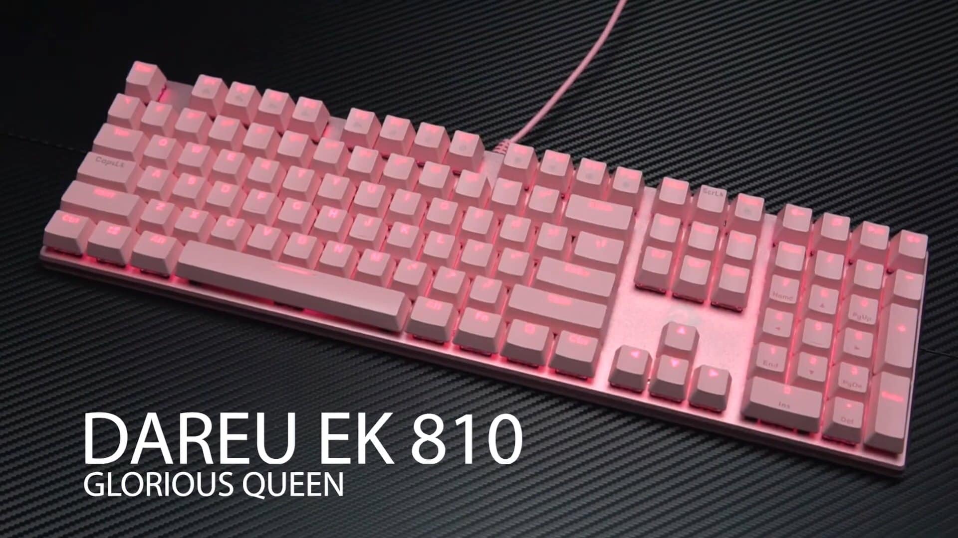 Bàn phím cơ Gaming DAREU EK810 Pink (PINK-LED, Blue/ Brown/ Red D switch) - Hàng chính hãng