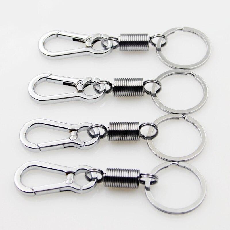 4PCS Spring Keychain Climbing Hook Car Keychain Strong Carabiner Shape Keychain Zinc Alloy Keychain Chain Rings Accessories