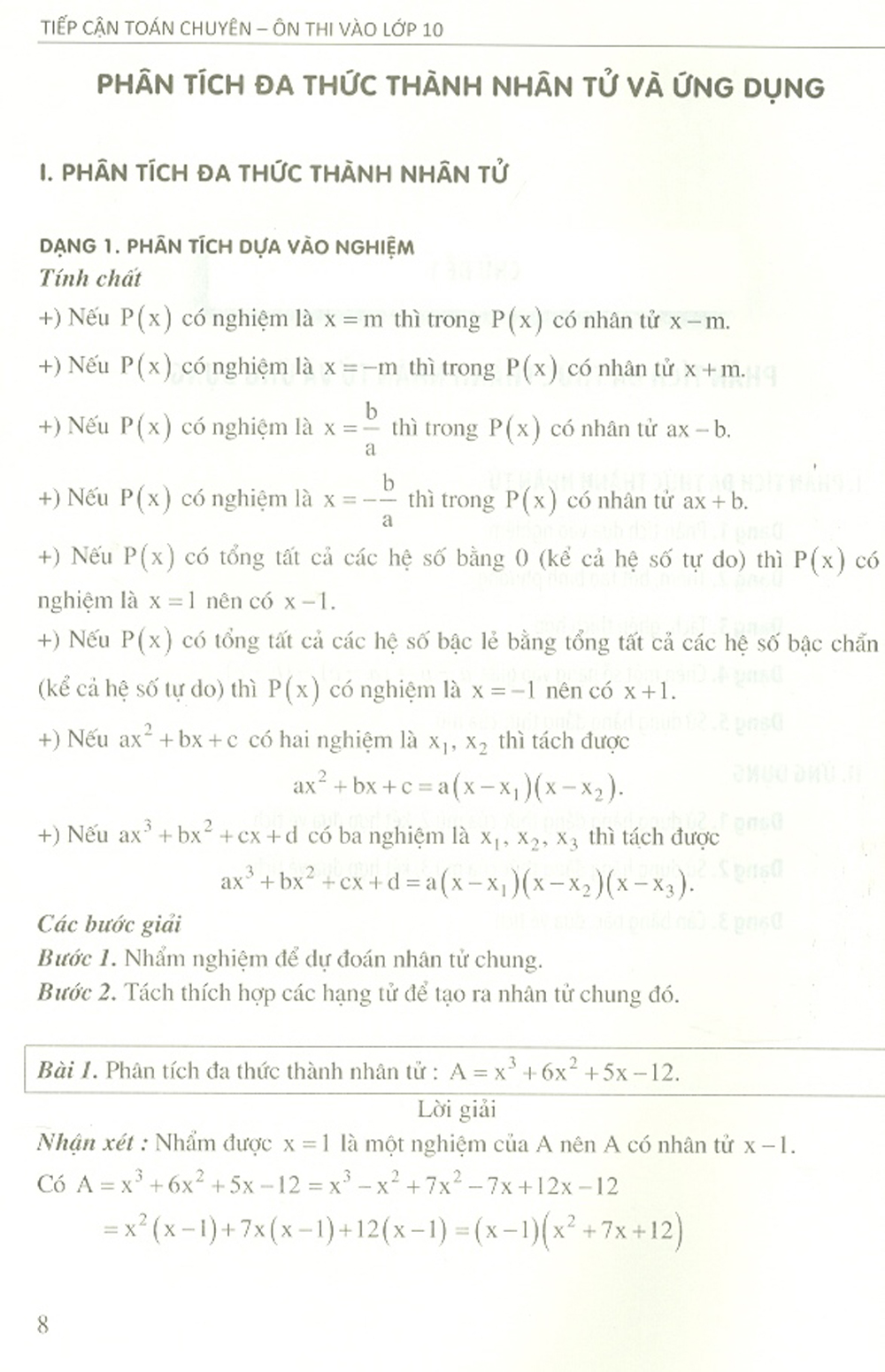 Tiếp Cận Toán Chuyên Ôn Thi Vào Lớp 10 Phần Đại Số