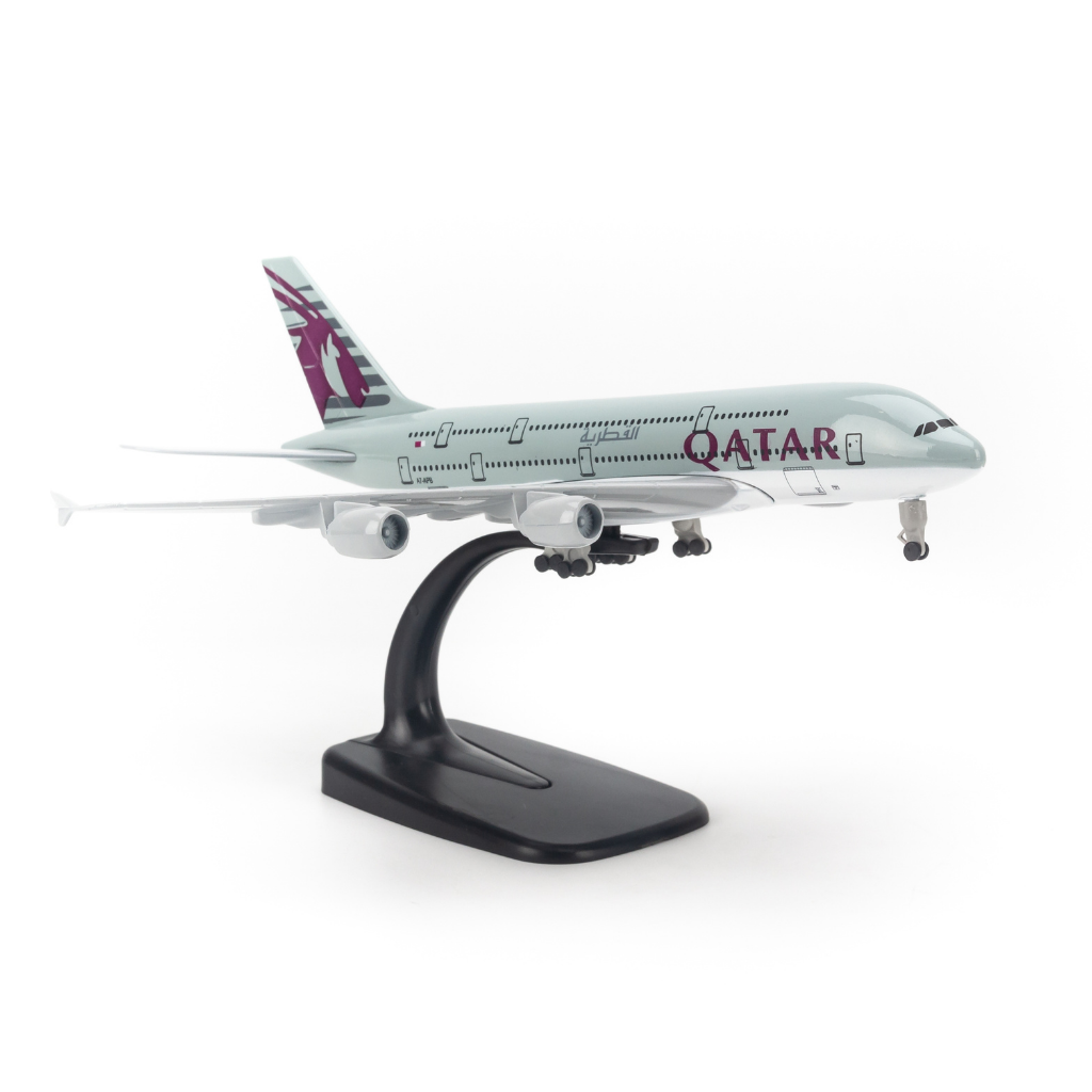 Mô hình máy bay tĩnh A380 Qatar 20cm có bánh xe