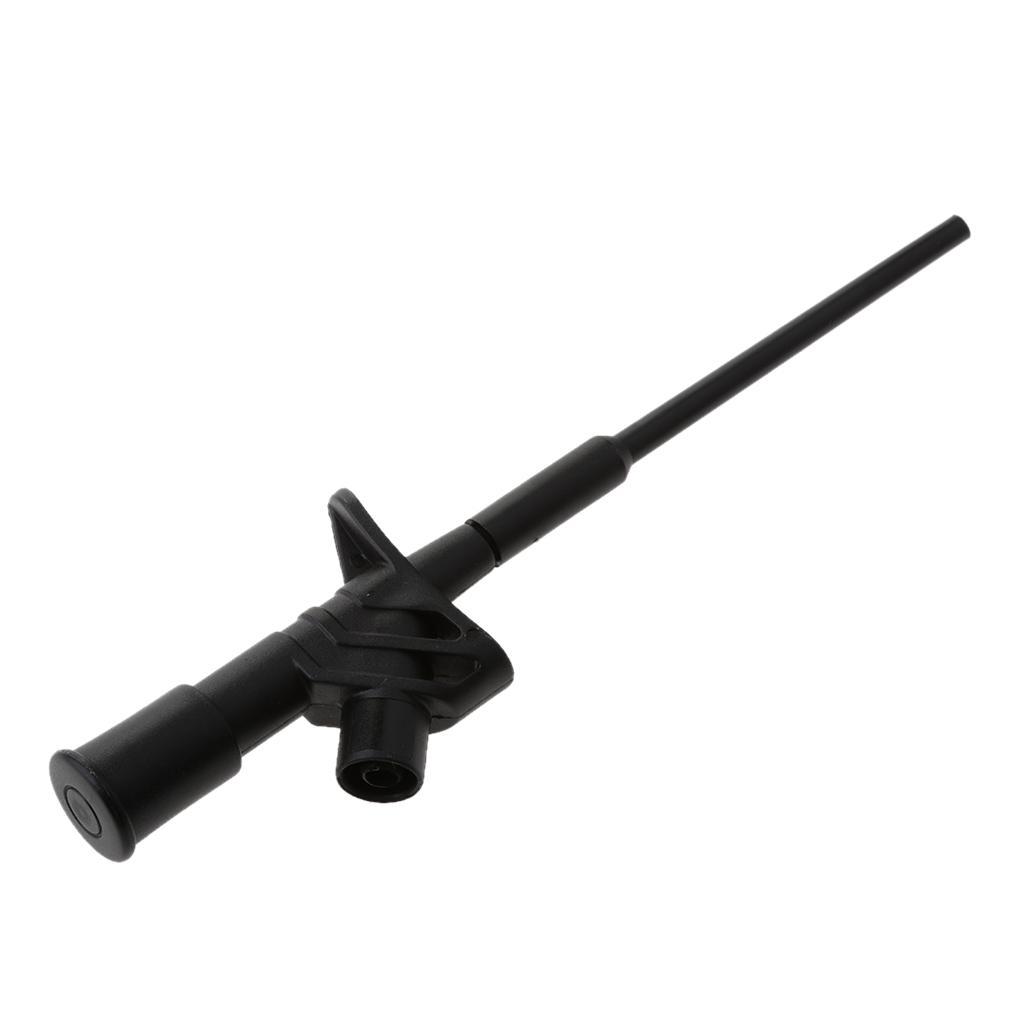 2X Insulated Quick Test Hook Clip High Voltage Flexible Testing Probe black