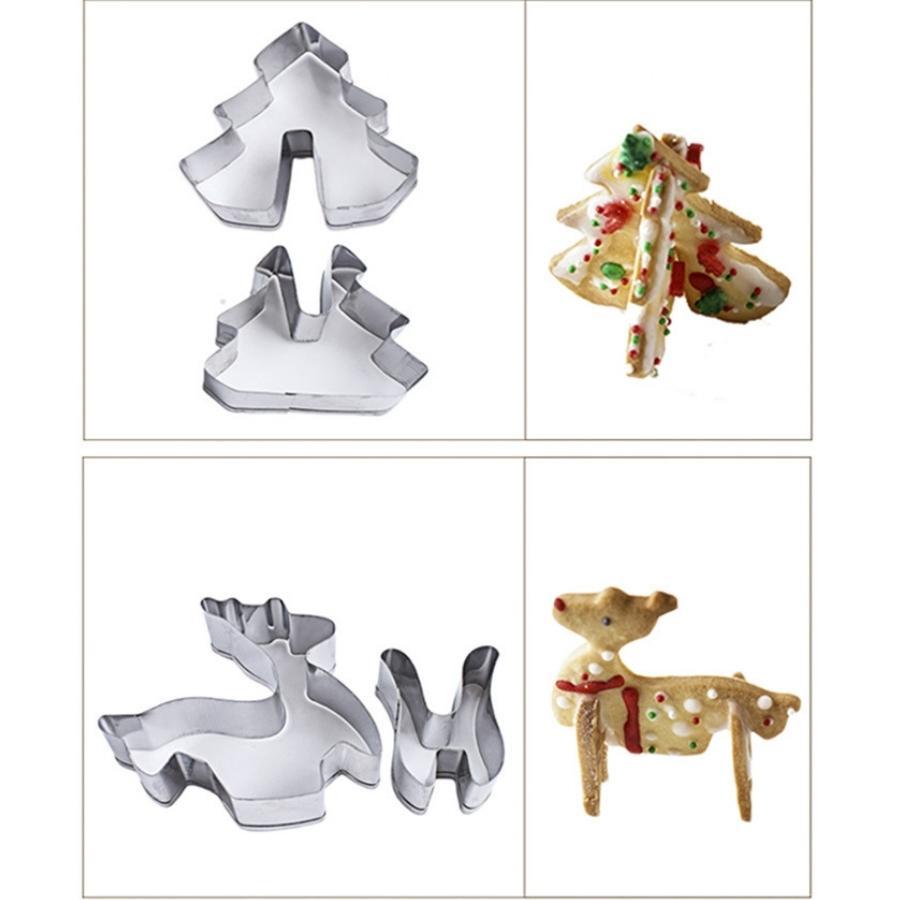 Khuôn Bánh Quy Gừng 3D Cookies Bộ 8 Khuôn Nhấn Cookie Cutter Giáng Sinh NOEL - CBNOEL3D8P