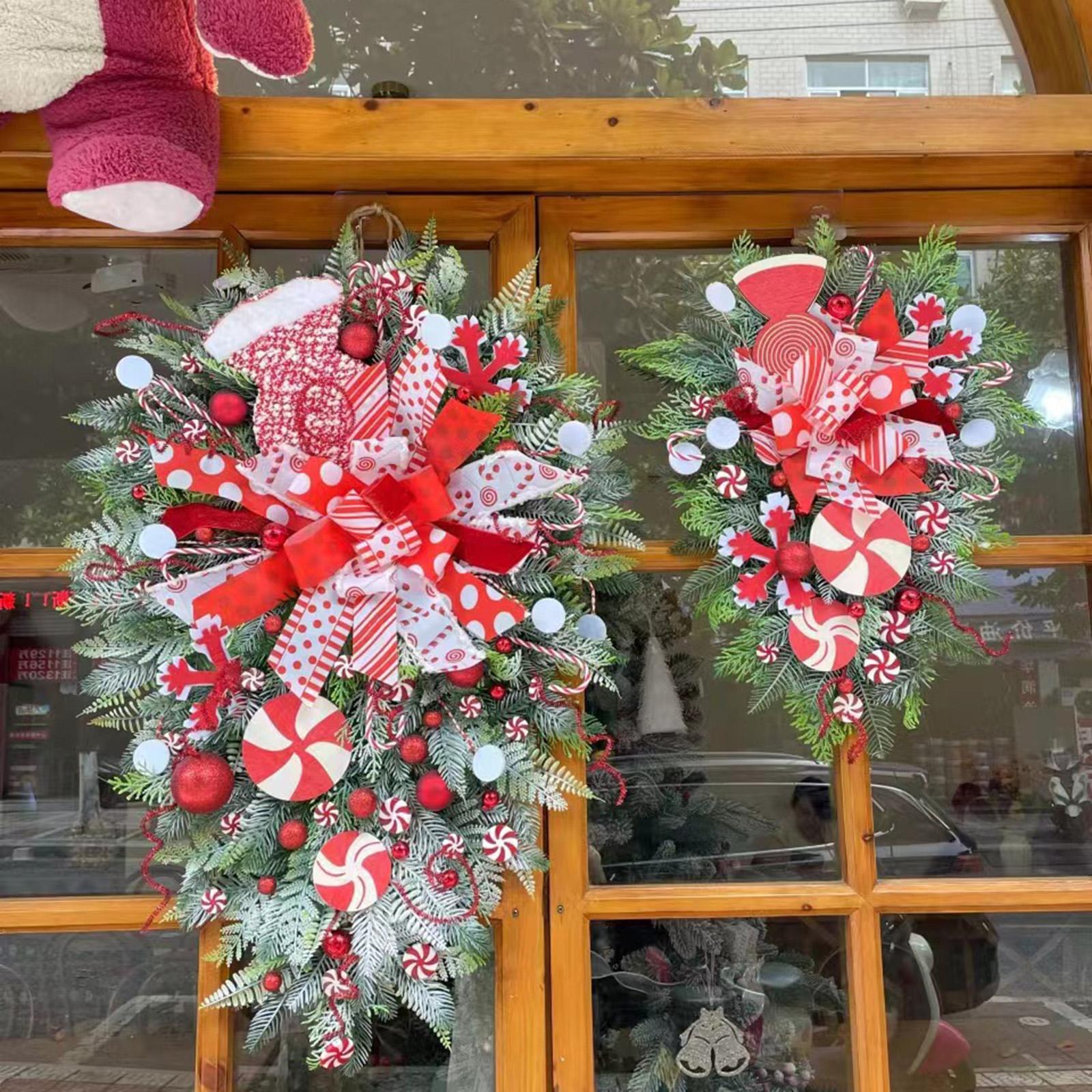 Artificial Christmas Teardrop Swag Xmas Garland for Garden Corridor Festival