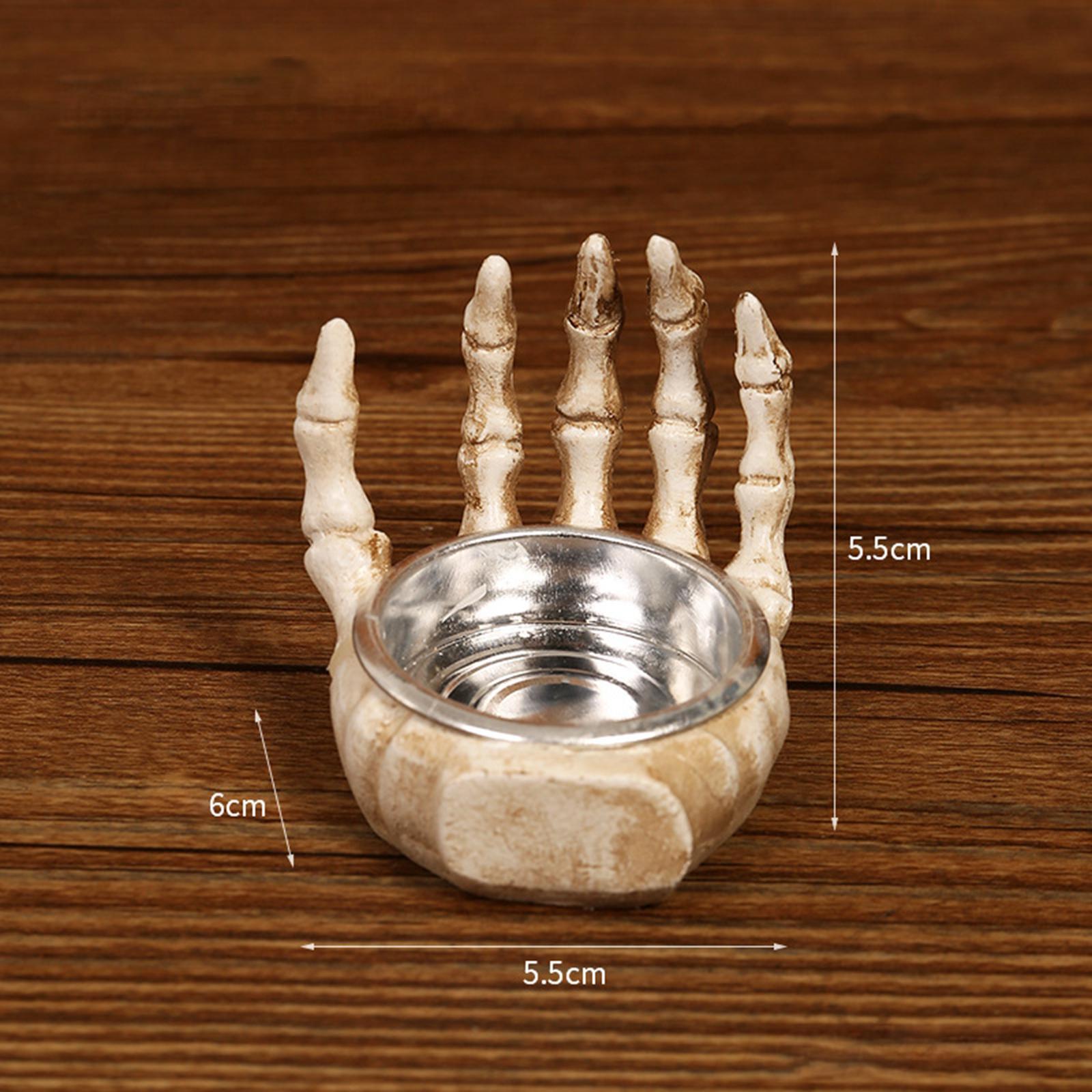 Halloween Skulls Candle Holder Candle Stand Human Skeleton Pillar Candle Holder for Haunted House Spooky Bar Holiday Table Centerpiece Party