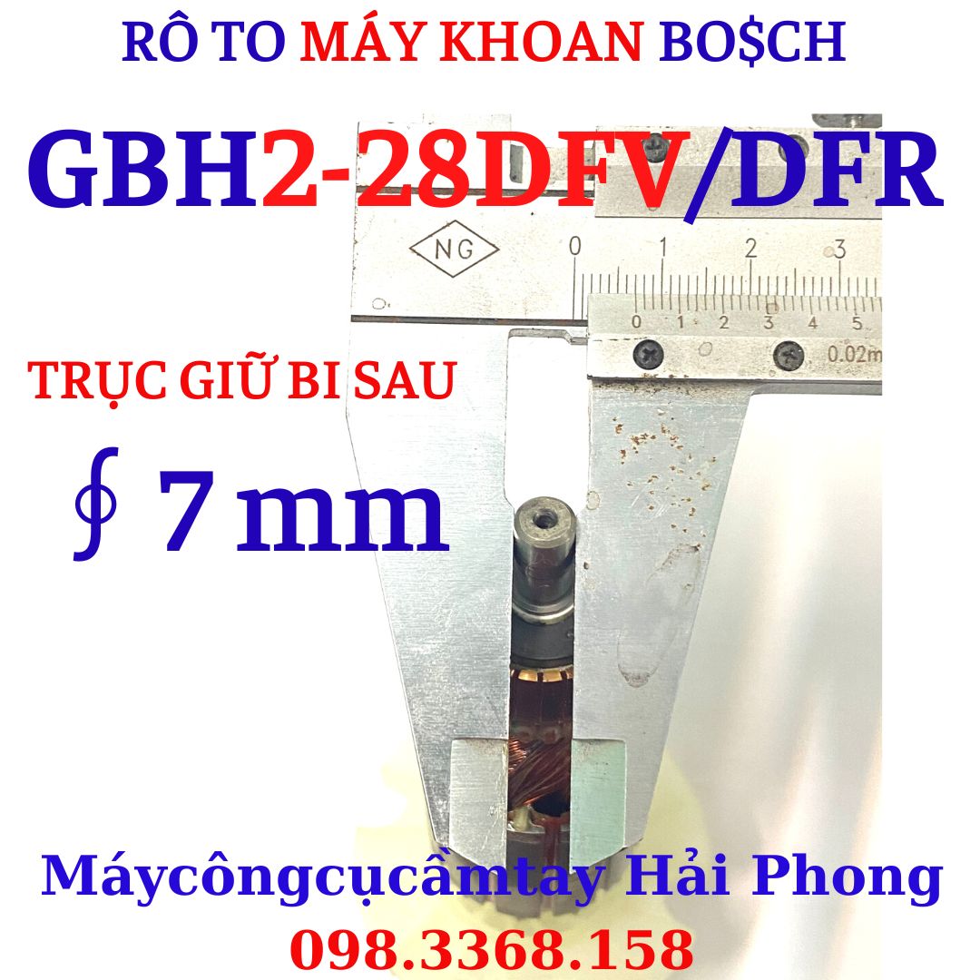 Rô to máy khoan bê tông 'BO$CH' 3 chức năng Mod.'GBH2-28DFR/DFV' ( 220V-50/60Hz-820W ). Rotor 7 rănr dấu Huyền