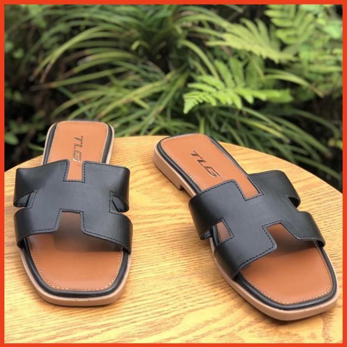 TLG Dép Thời Trang Nữ Da PU Cao Cấp Quai Ngang Chũ H Lót Dép Mềm Êm 21307